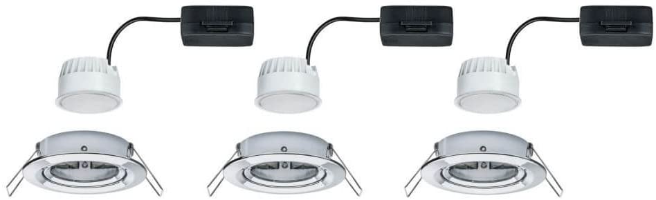 Paulmann EBL Set Nova Coin rund schwenkbar LED 3x6,5W 2700K 230V Chrom/Alu