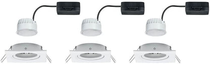Paulmann EBL Set Nova Coin eckig schwenkbar LED 3x6,5W 2700K 230V Weiß matt/Alu
