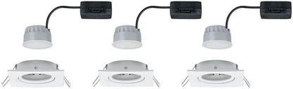 Paulmann EBL Set Nova Coin 3-stepdim eck schw LED 3x6,5W 2700K 230V Weiß matt/Alu