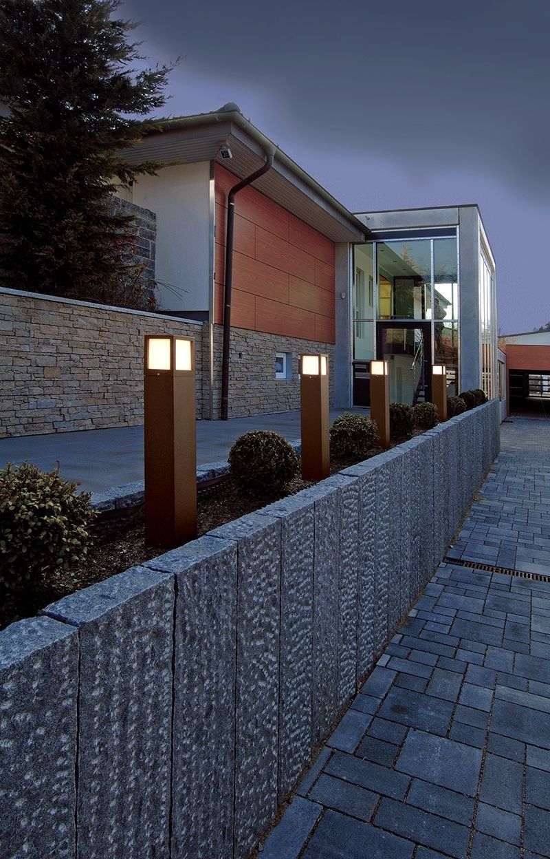 Stehleuchte Facado B braun LED Aluminium 65cm E27 Außenleuchte Garten IP44