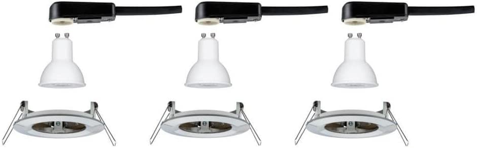 Paulmann EBL Set Nova rd starr LED IP44 3-stepdim 3x6,5W 230V GU10 51mm Eisen geb/Alu