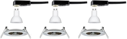Paulmann EBL Set Nova rd starr LED IP44 3-stepdim 3x6,5W 230V GU10 51mm Eisen geb/Alu
