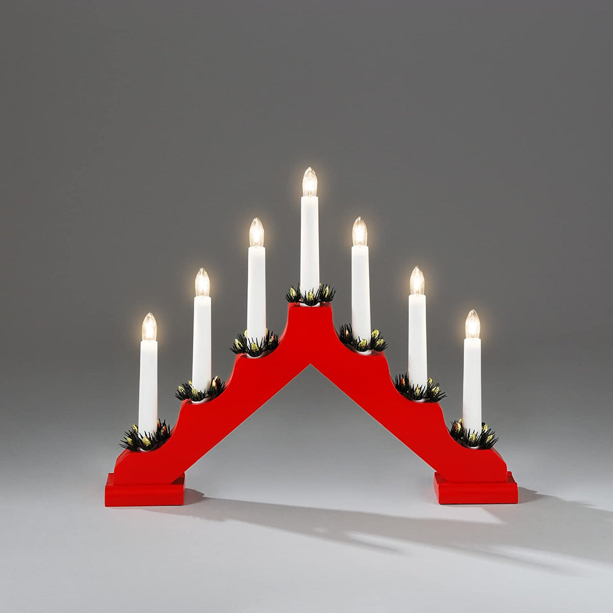 Holzleuchter 2262-510 rot lackiert