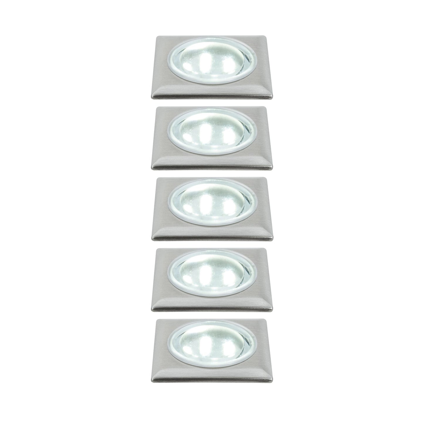 TIP NP Mini EBL LED eckig 5x0,5W 3,6VA 230/12V 35x35mm Eisen geb./ Metall
