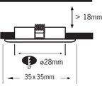 TIP NP Mini EBL LED eckig 5x0,5W 3,6VA 230/12V 35x35mm Eisen geb./ Metall