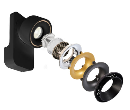 Deko-Light Uni 2 Tilt, 12 W, DIM, 3000 K, Schwarz