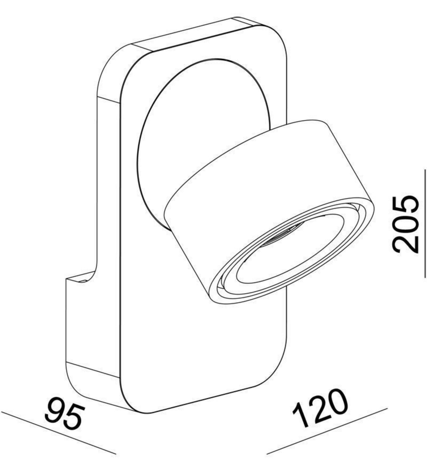 Deko-Light Uni 2 Tilt, 12 W, DIM, 3000 K, Schwarz