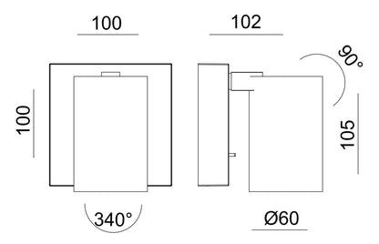 Deko-Light Can Tilt Square, 1x 7,5 W GU10, Schwarz