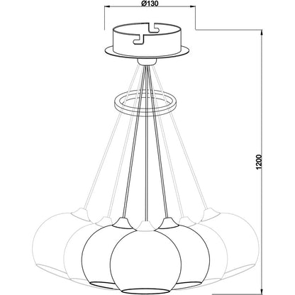 DEKOLIGHT 342100 Pendelleuchte chrom 7xGU10 max50W 342100
