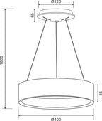 Deko-Light Sculptoris 400 mm, 30 W, DIM, 3000/4000 K, Weiß