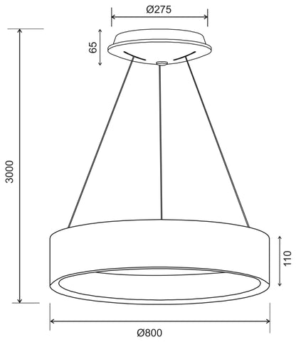 Deko-Light Sculptoris 800 mm, 60 W, DIM, 3000/4000 K, Schwarz