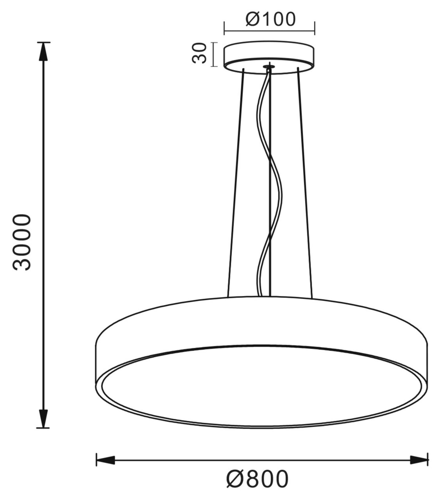 Deko-Light Menkar 800 mm, 90 W, 3000/4000 K, Schwarz