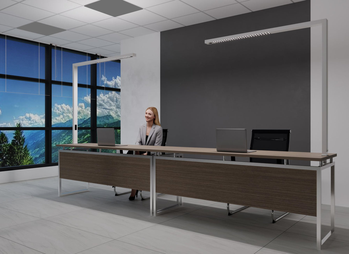Deko-Light Office Three Standard, Motion, 80 W, DIM, 4000 K, weiß