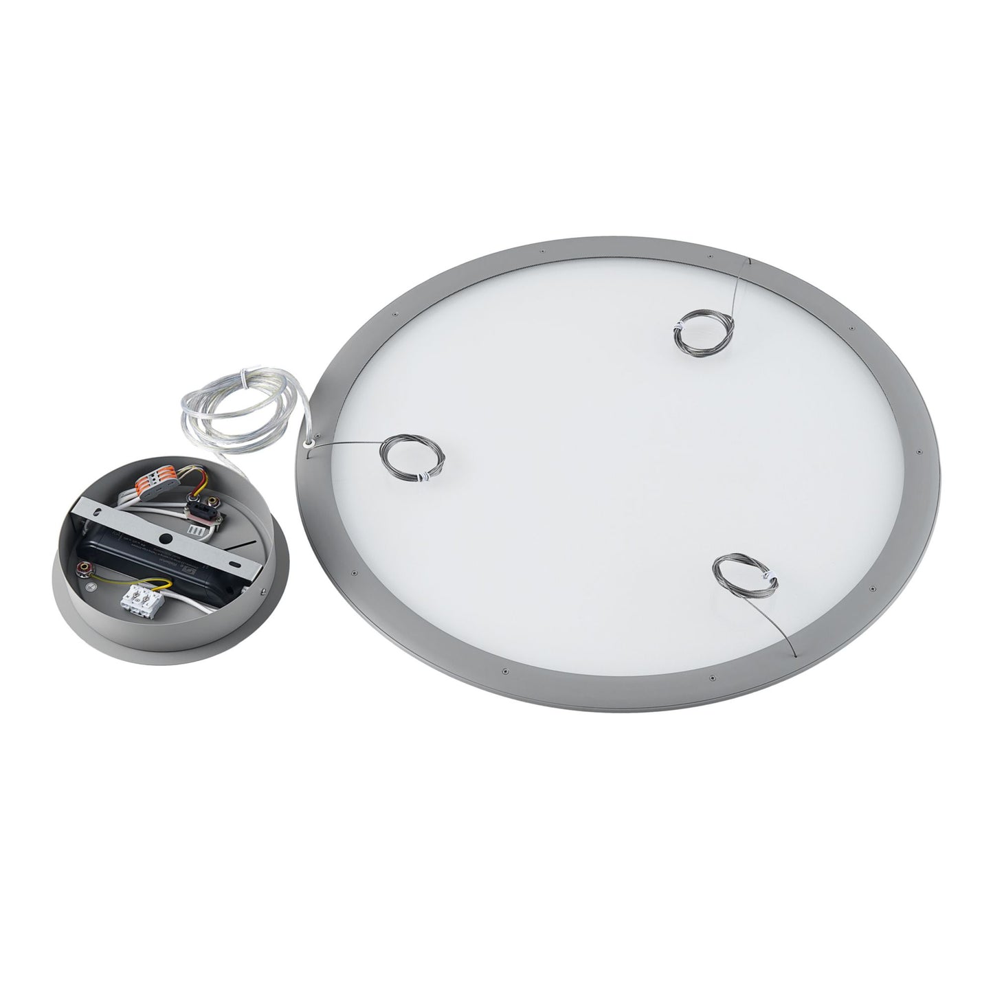 Deko-Light LED Panel, transparent rund, 50 W, DIM, 3000/3500/4000 K, Hellgrau