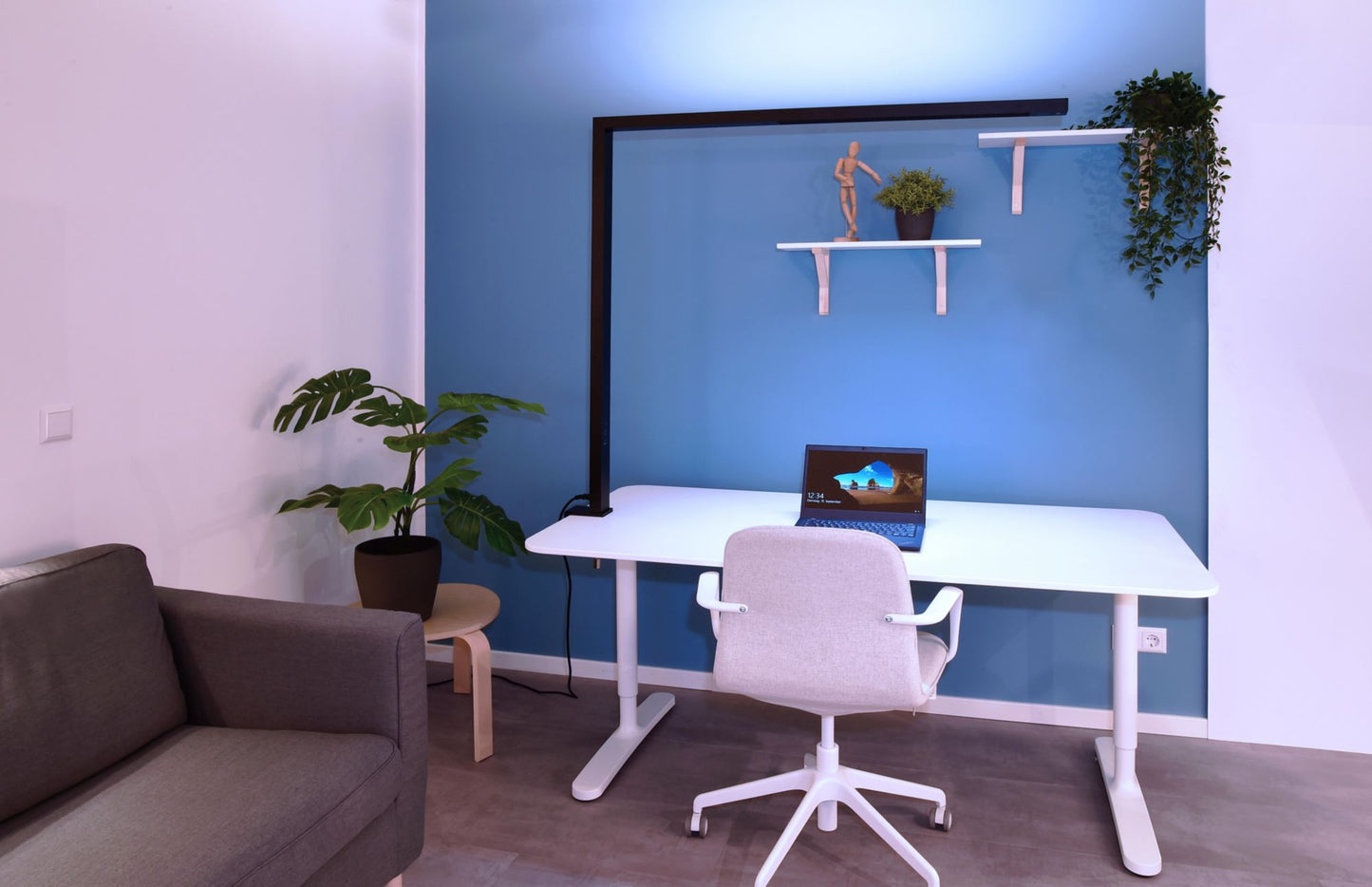 Deko-Light Office Three Standard, Motion, 80 W, DIM, 4000 K, Hellgrau