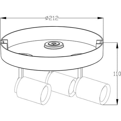 DEKOLIGHT 348078 Deckenaufbauleuchte Librae Round 348078