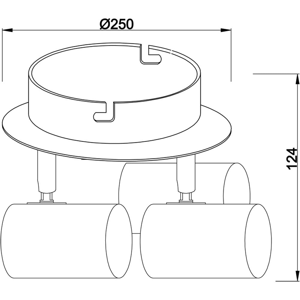 DEKOLIGHT 348087 Rondel 3fl.sil.chr.geb.3xGU10 50W 348087