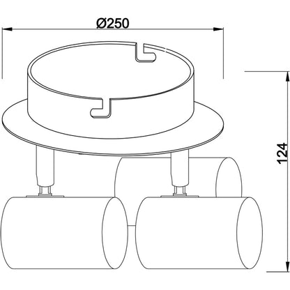 DEKOLIGHT 348087 Rondel 3fl.sil.chr.geb.3xGU10 50W 348087