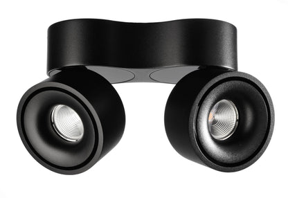 Deko-Light Uni 2 Double Tilt, 20 W, DIM, 3000 K, Schwarz
