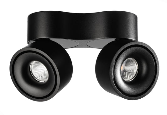 Deko-Light Uni 2 Double Tilt, 20 W, DIM, 3000 K, Schwarz