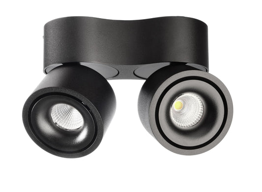 Deko-Light Uni 2 Mini Double Tilt, 15 W, DIM, 3000 K, Schwarz