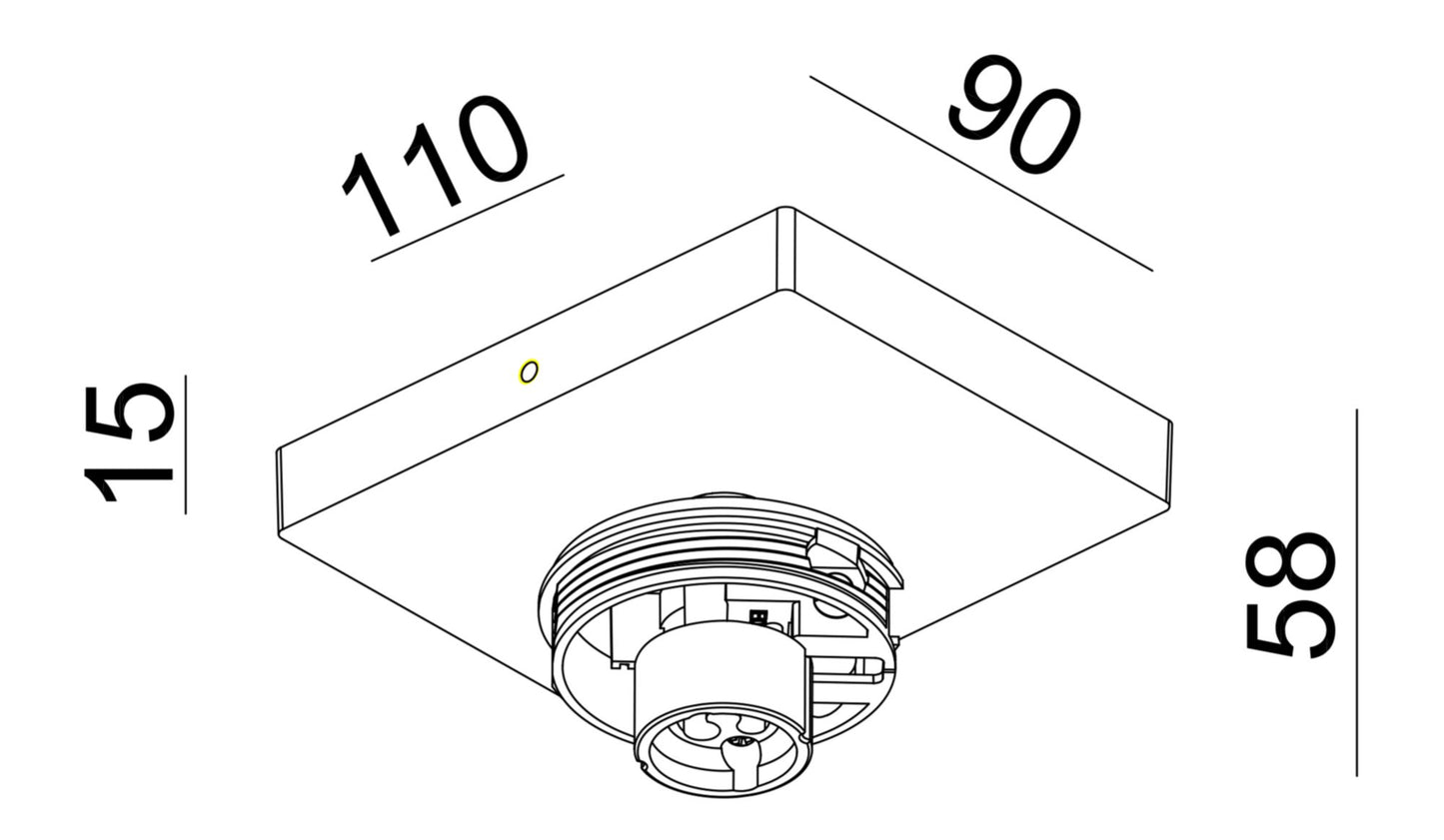 Deko-Light Can Tilt Square Base, 1x 7,5 W GU10, Weiß