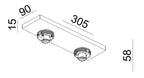 Deko-Light Can Tilt Square Base, 2x 7,5 W GU10, Weiß
