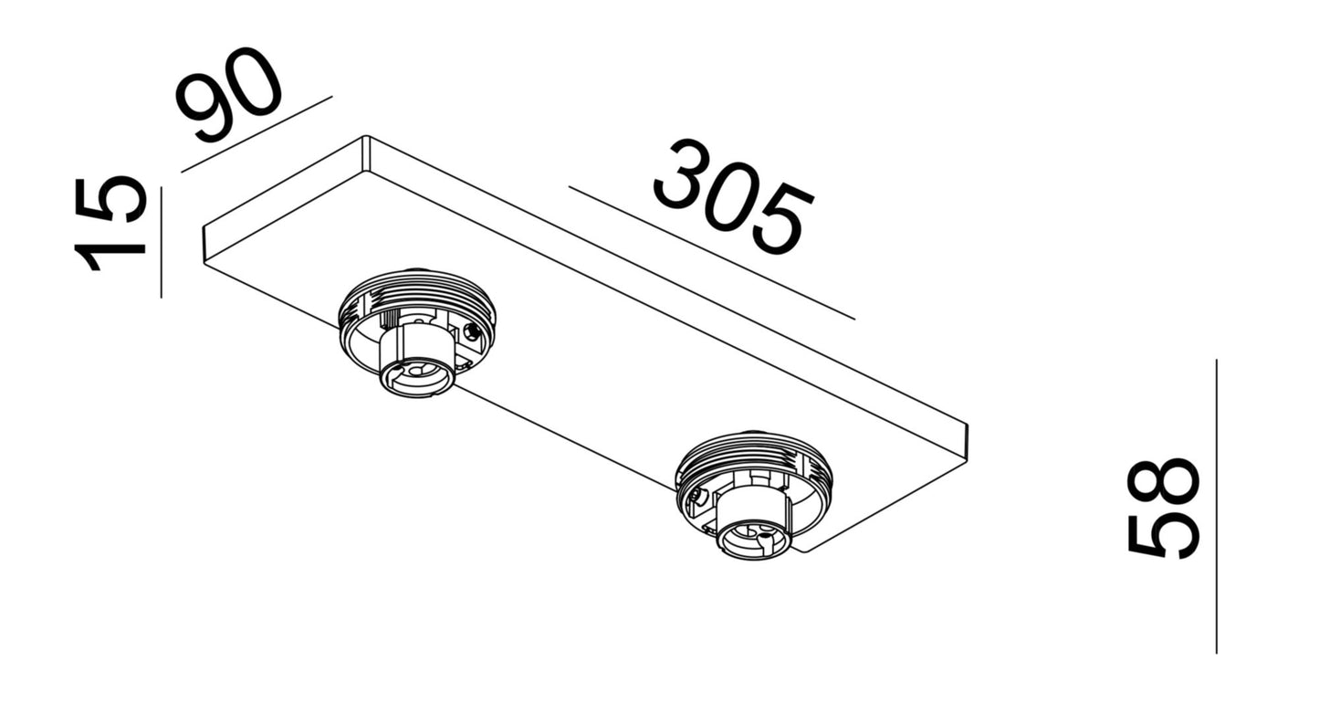 Deko-Light Can Tilt Square Base, 2x 7,5 W GU10, Schwarz