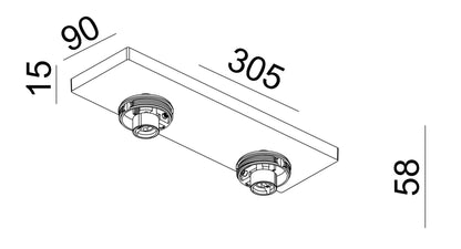 Deko-Light Can Tilt Square Base, 2x 7,5 W GU10, Schwarz