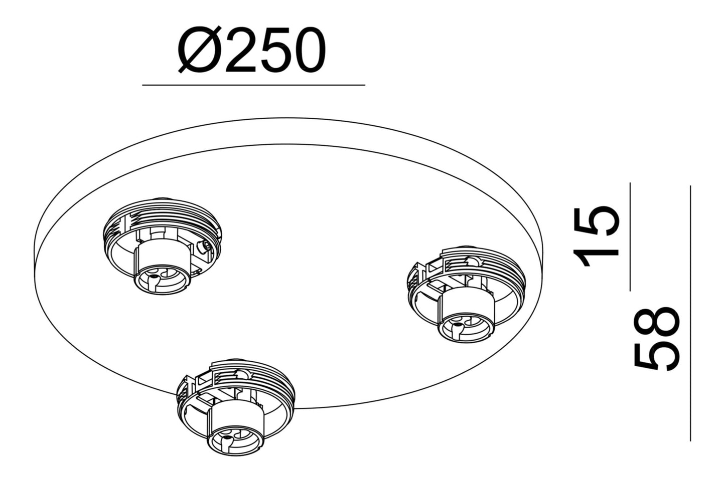 Deko-Light Can Tilt Round Base, 3x 7,5 W GU10, Schwarz