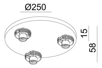 Deko-Light Can Tilt Round Base, 3x 7,5 W GU10, Schwarz