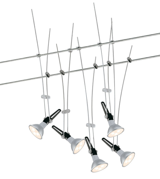 TIP Nice Price Wire System LED 5x4W GU5,3 Chrom 230/12V 80VA Metall