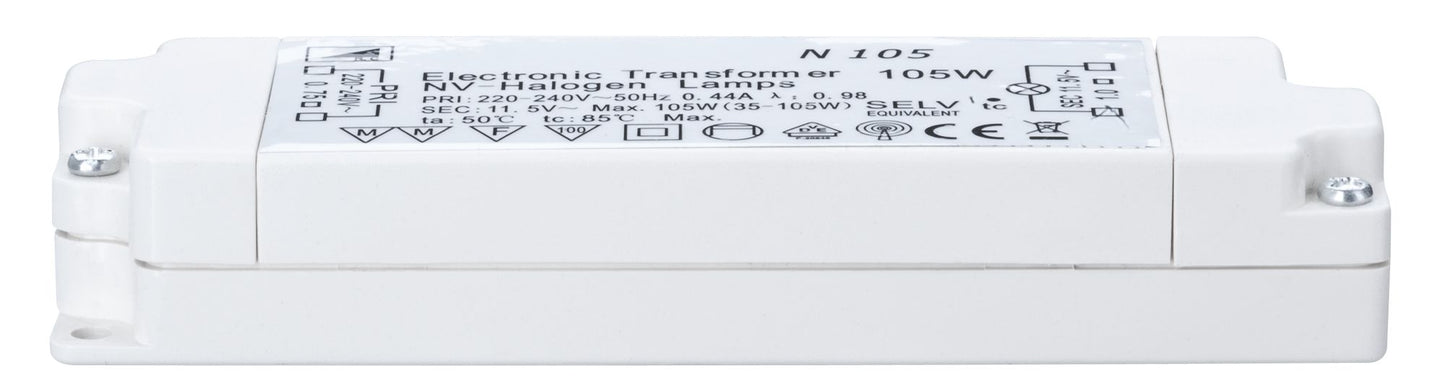 TIP Nice Price VDE Elektroniktrafo 35-105W 230/12V 105VA Weiß