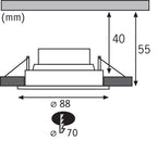 TIP NP EBL rund LED 3x4,5W 2700K 230V 88mm Weiß/Kunststoff