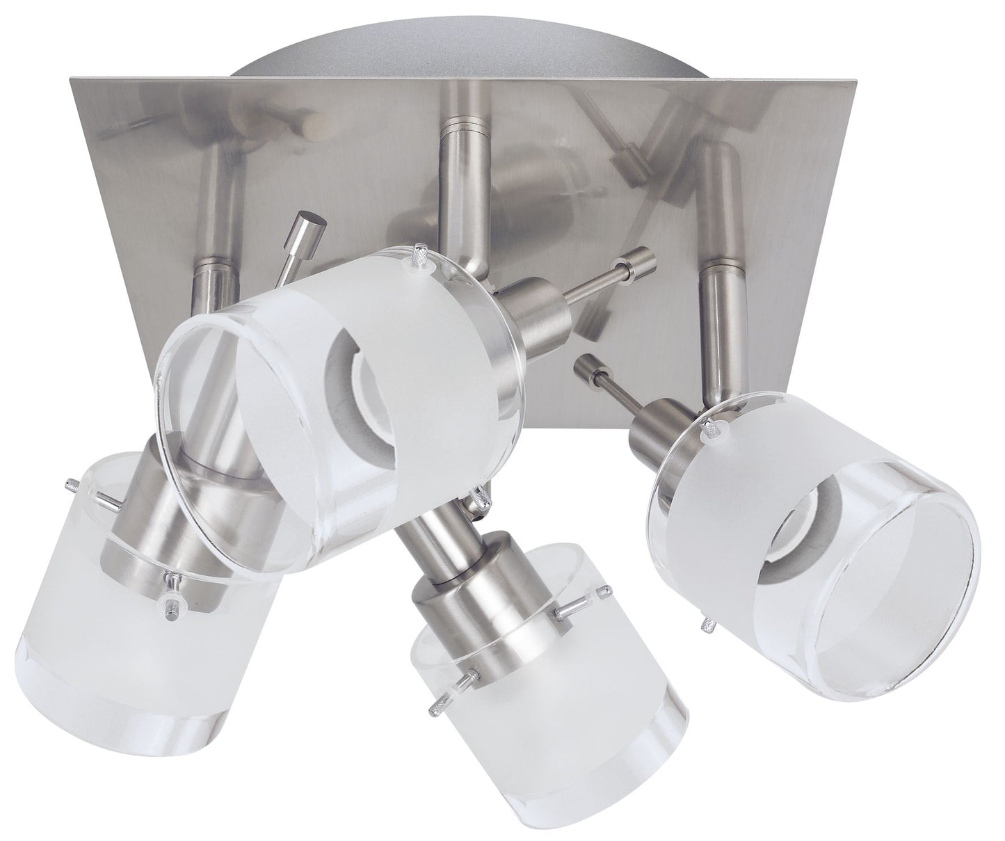 Nice Price NicePrice Spotlight A max 4x10W GU10 230V Nickel satiniert Metall/Glas