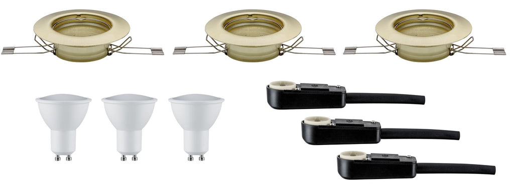 TIP NicePrice EBL Set LED starr 3x3W 230V GU10 51mm Messing gebürstet