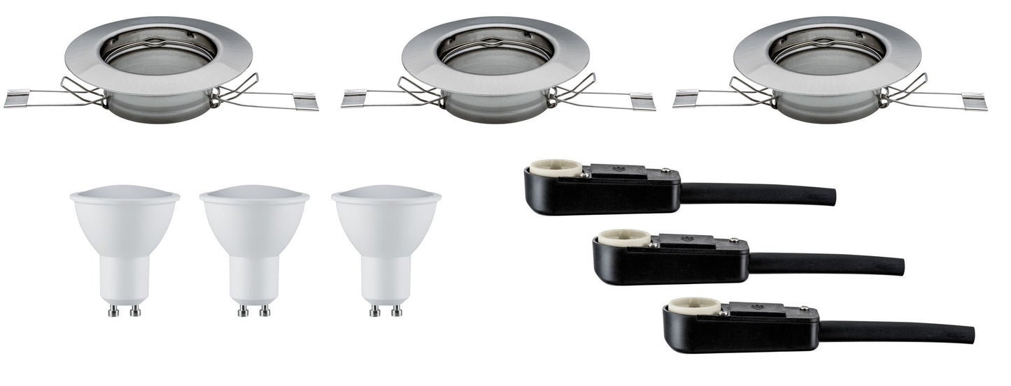 TIP TIP EBL Set LED starr 3x3W 230V GU10 51mm Eisen geb
