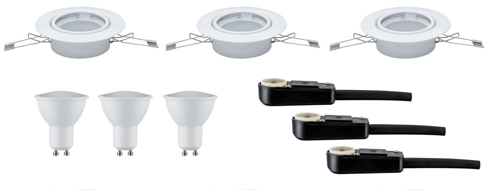 TIP NicePrice EBL Set LED schwenkbar 3x3W 230V GU10 51mm Weiß