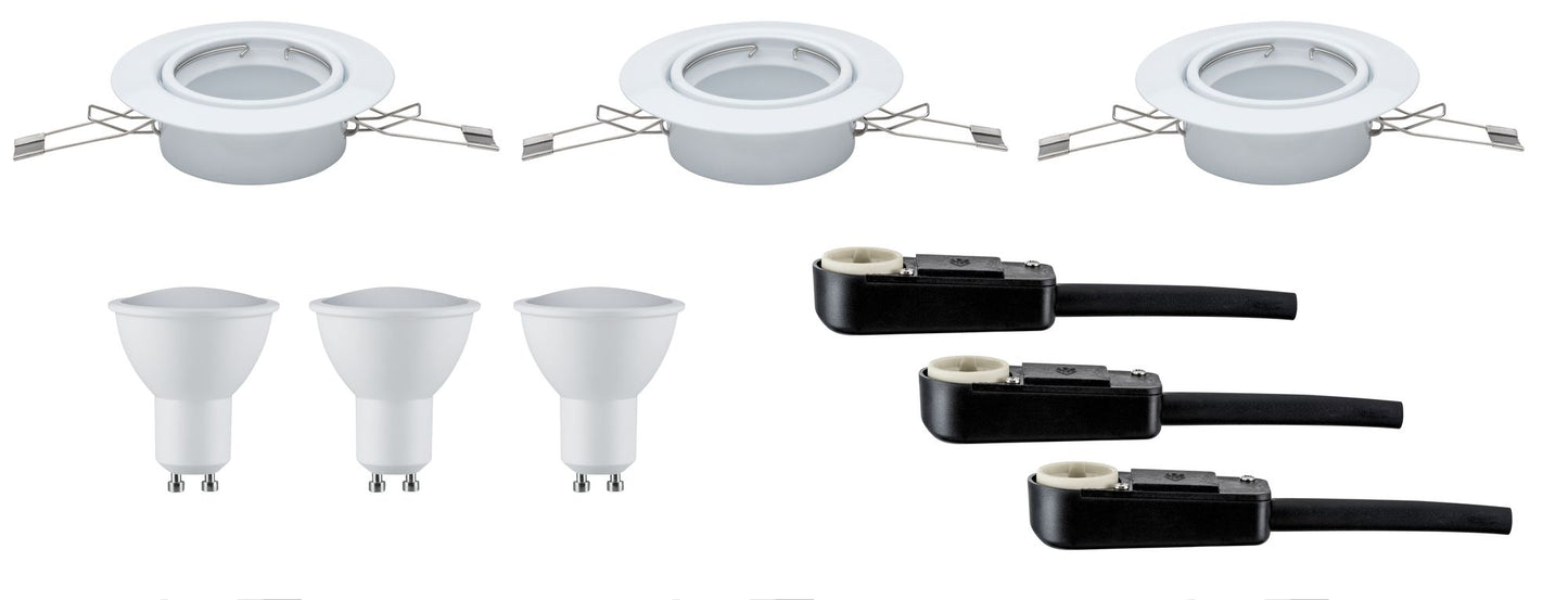 TIP NicePrice EBL Set LED schwenkbar 3x3W 230V GU10 51mm Weiß