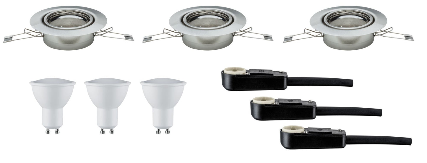 TIP NicePrice EBL Set LED schwenkbar 3x3W 230V GU10 51mm Eisen geb