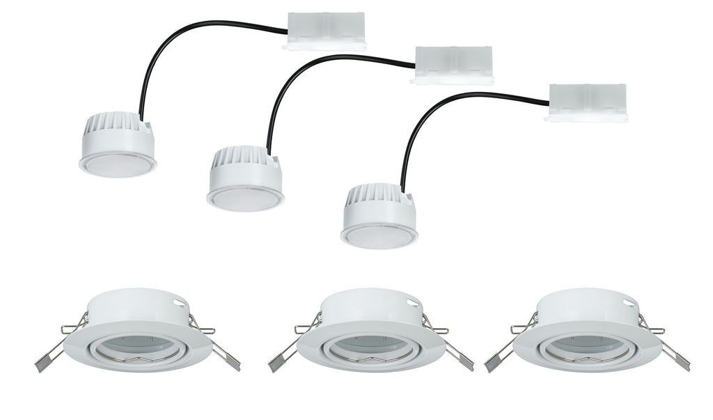 TIP TIP EBL Coin LED schwenkbar 3x4,9W 230V 51mm Weiß matt/Metall