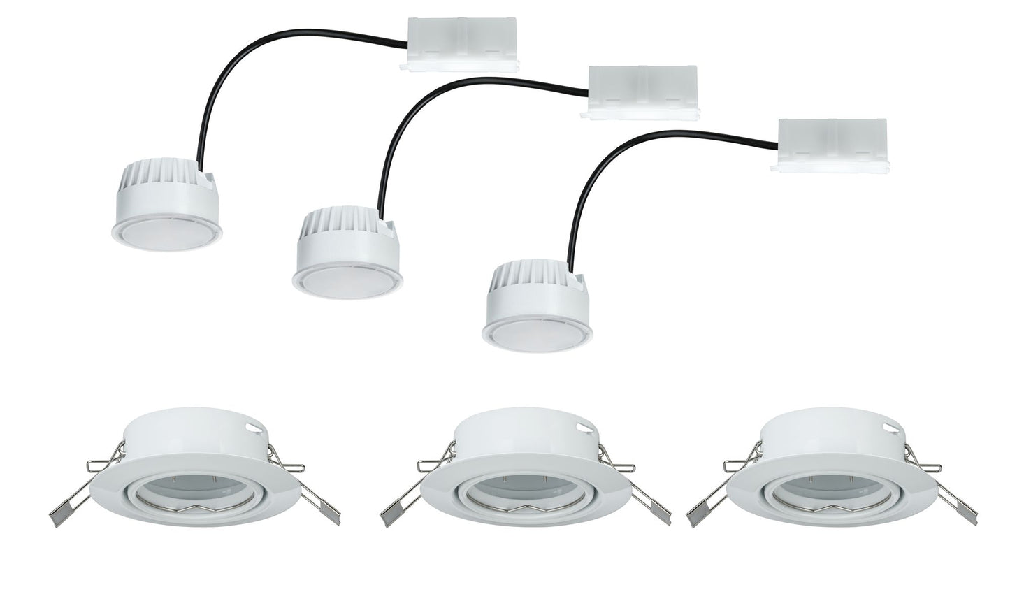 TIP TIP EBL Coin LED schwenkbar 3x4,9W 230V 51mm Weiß matt/Metall