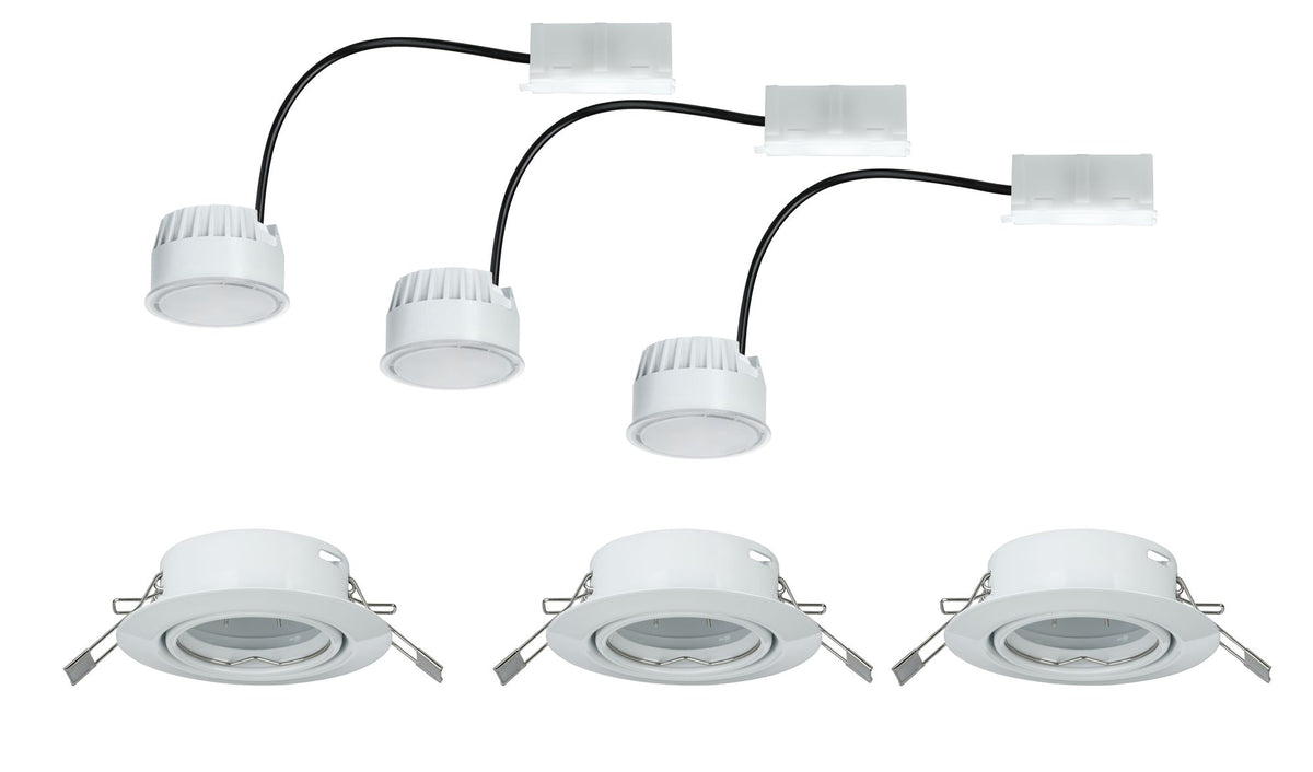TIP TIP EBL Coin LED schwenkbar 3x4,9W 230V 51mm Weiß matt/Metall