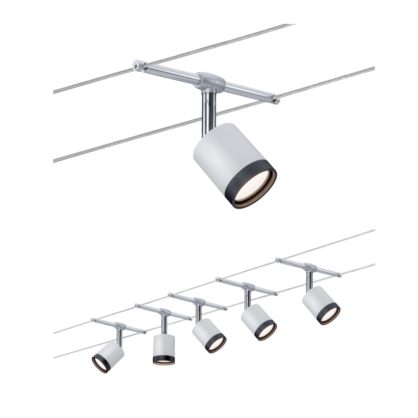 Paulmann Wire System TubeLED 5x4W Weiß/Schwarz Chrom 230/12V Kunststoff
