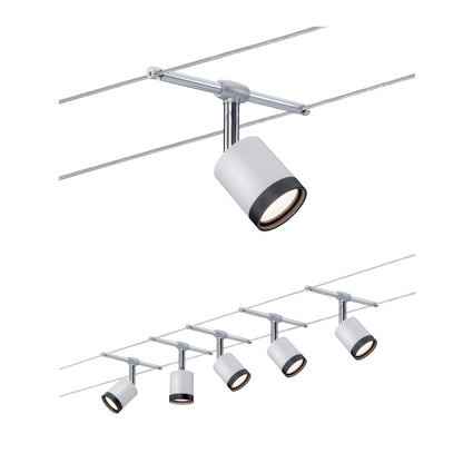 Paulmann Wire System TubeLED 5x4W Weiß/Schwarz Chrom 230/12V Kunststoff