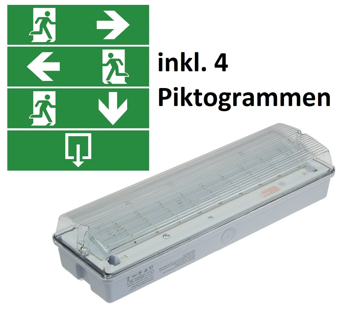 LED Fluchtwegleuchte "NL-W1" 30 LEDs Erkennungsw. 25m,Wandmontage, IP65