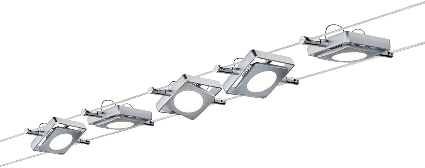 Paulmann Wire Systems DC Set MacLED 5x4W Chrom matt 230V/12V DC 36VA Metall