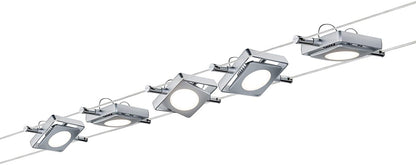 Paulmann Wire Systems DC Set MacLED 5x4W Chrom matt 230V/12V DC 36VA Metall