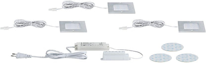 Paulmann Möbel ABL Set Leaf eckig LED 3x4,7W 20VA 230/12V 80x80mm Alu geb./Alu
