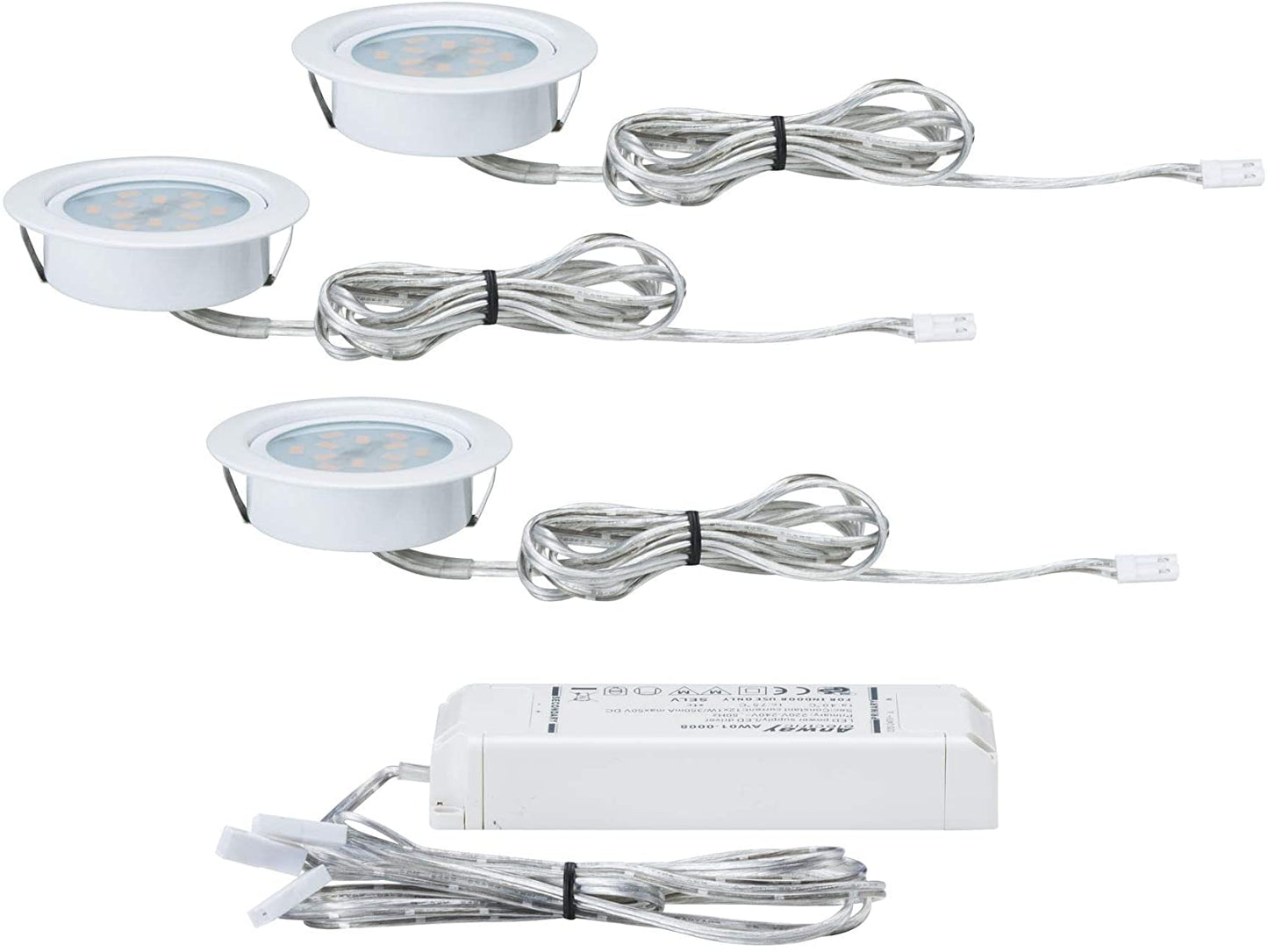 Paulmann Möbel EBL Set LED 3x4,5W 12VA 230V/350mA 65mm Weiß/Metall